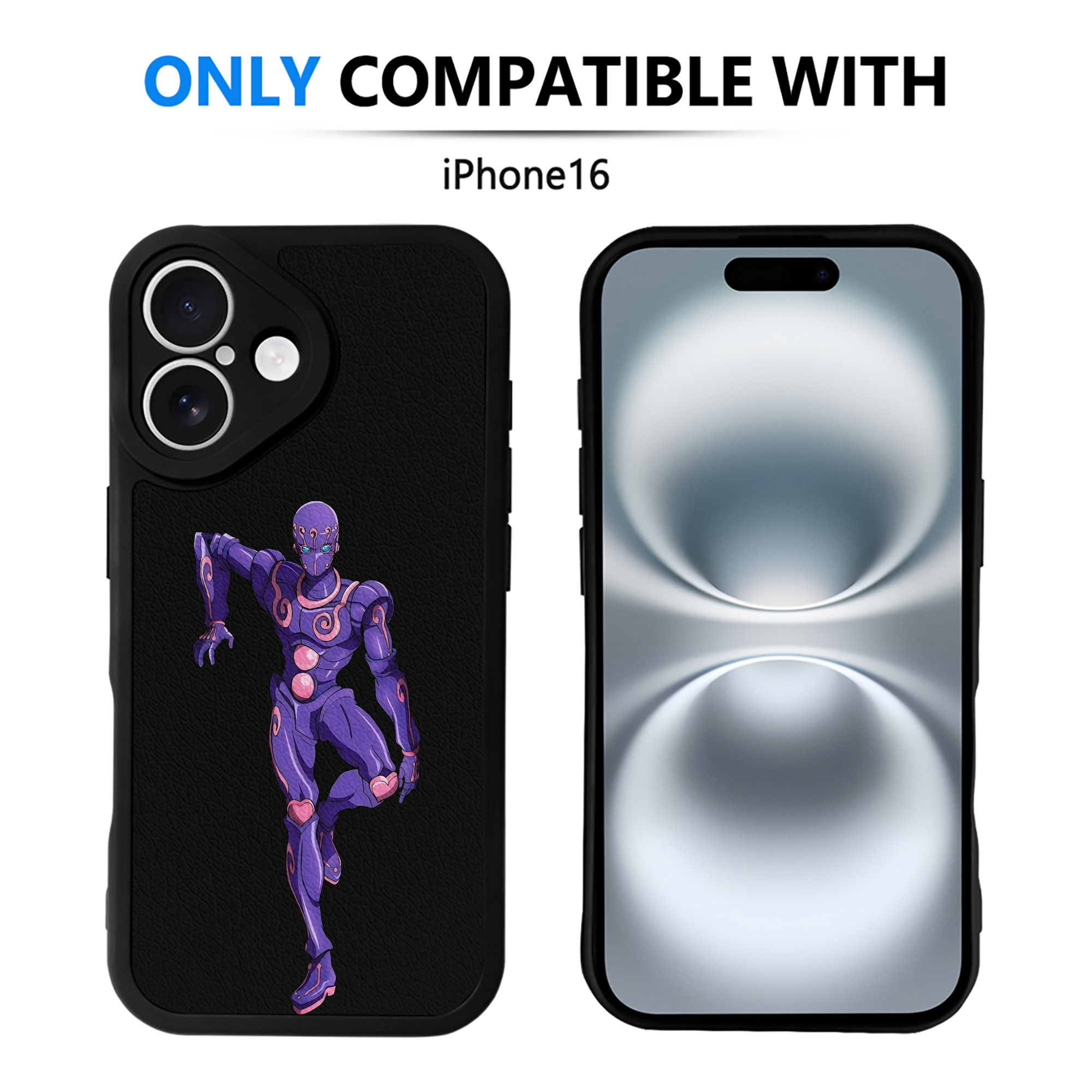 （画像用） ジョジョの奇妙な冒険 JoJo's Bizarre Adventure 【iPhone 16シリーズ対応】シリコンスマホケース（レザー調） 材質：シリコン
